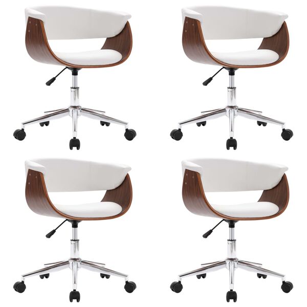 vidaXL drejelige spisebordsstole 4 stk. kunstl&aelig;der hvid