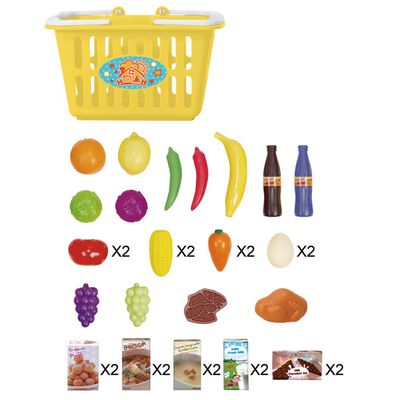 Playgo indkøbskurv med madvarer 32 dele 3752