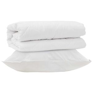 vidaXL Dynebetr&aelig;k S&aelig;t med pude 2 pcs Hvid Mikrofiber