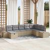 vidaXL Havesofa S&aelig;t med pude 8 pcs Beige 55 x 62 x 69 cm Poly rattan