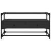 vidaXL tv-bord med glastop 98x35x51 cm konstrueret træ sort
