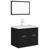 vidaXL badeværelsesmøbelsæt spånplade sort