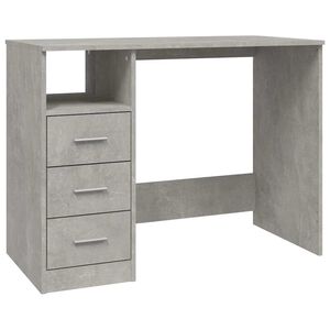 vidaXL skrivebord m. skuffer 102x50x76 cm konstrueret tr&aelig; betongr&aring;
