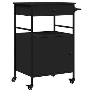 vidaXL k&oslash;kkenvogn 56x43x89,5 cm konstrueret tr&aelig; sort