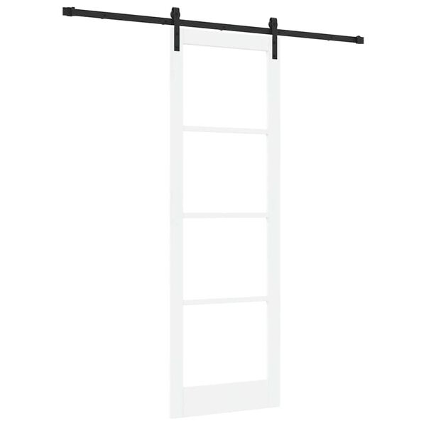 vidaXL Skyded&oslash;r ORKDAL Hvid 78 x 232 cm Massivt fyrretr&aelig; og glas