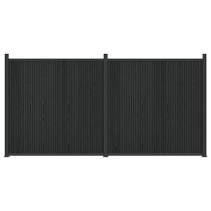 vidaXL Hegnspanel 2 stk. 355 x 186,5 cm WPC og Aluminium Sort