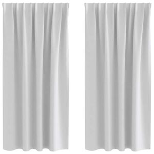vidaXL M&oslash;rkl&aelig;gningsgardiner med ringe 2 pcs Lysegr&aring; 175 x 140 cm