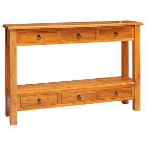 vidaXL Konsolbord Naturfarvet 115 x 32 x 76 cm Massiv Mahogni