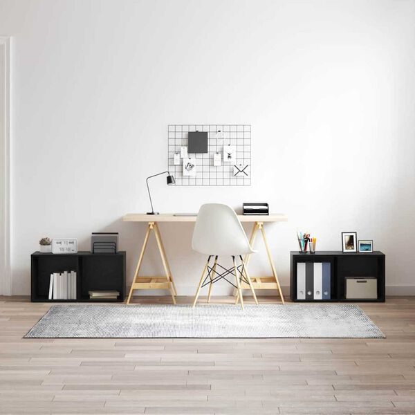 vidaXL TV-møbelsæt 2 pcs Sort eg 72 x 35 x 36,5 cm Konstrueret træ