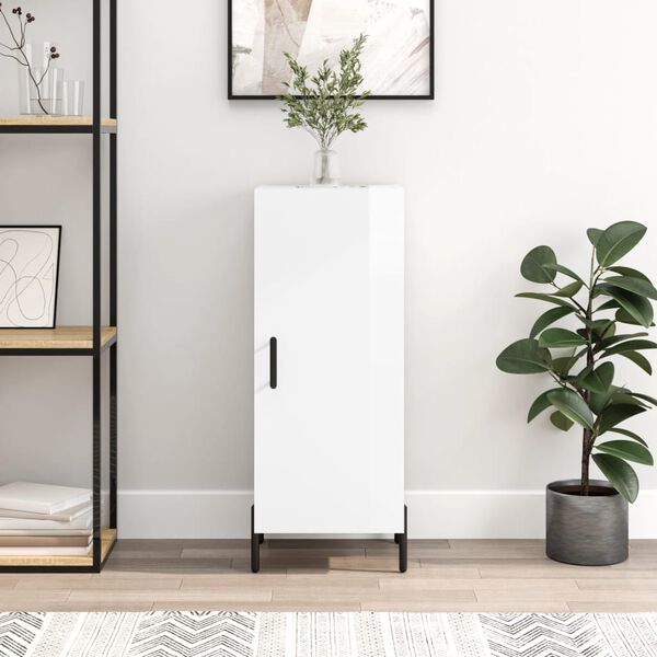 vidaXL sk&aelig;nk 34,5x34x90 cm konstrueret tr&aelig; hvid h&oslash;jglans