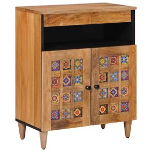 vidaXL Sideboard Naturfarvet 60 x 33 x 75 cm Massivt mangotr&aelig;