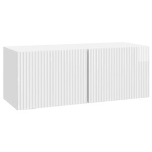 vidaXL V&aelig;gh&aelig;ngt TV-skab V&aelig;gmonteret Hvid h&oslash;jglans 78,5 x 31 x 30 cm
