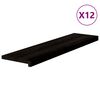 vidaXL trappem&aring;tter 12 stk. brunsort 100x25x2 cm massivt egetr&aelig;