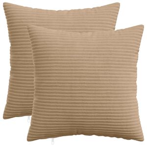 vidaXL Pudebetr&aelig;k 2 pcs HEERLEN Brun 30 x 30 cm cordfl&oslash;jl