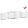 vidaXL buede gabionkurve 7 stk. 400x30x80/100 cm galvaniseret jern
