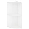 vidaXL Hj&oslash;rnehylde 2 niveauer 41,5 x 41,5 x 72 cm Konstrueret tr&aelig; Hvid