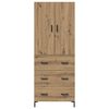 vidaXL Highboard Artisan Egetræ 69,5 x 34 x 180 cm Konstrueret træ
