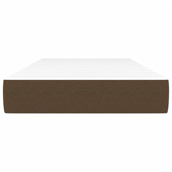 vidaXL springmadras med pocketfjedre medium 120x190x20 cm stof m&oslash;rkebrun