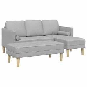 vidaXL Sofa S&aelig;t med pude 2 pcs Skygr&aring; Polyester