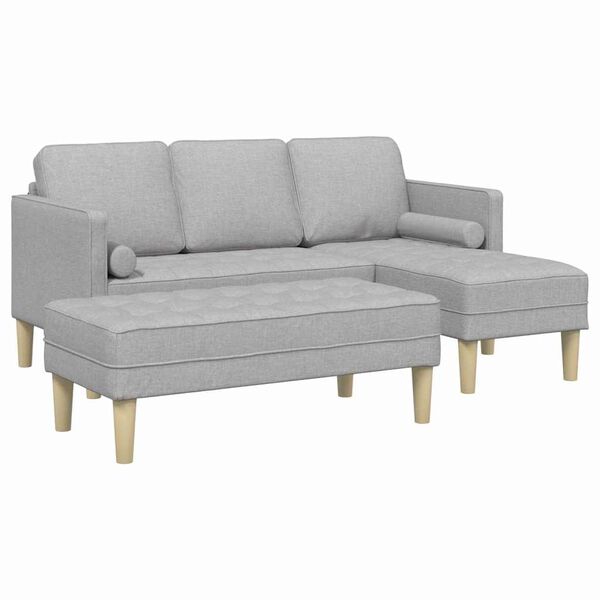 vidaXL Sofa S&aelig;t med pude 2 pcs Skygr&aring; Polyester