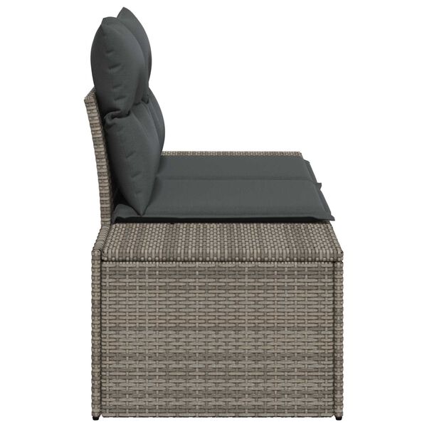 vidaXL Havemøbelsofa Grå 123 x 62 x 69cm polyrattan