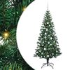 vidaXL Kunstig Forbelyst Juletr&aelig; med stativ Gr&oslash;n 180 cm PVC og metal