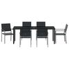 vidaXL Have Spisebordss&aelig;t 7 pcs Sort PE Rattan