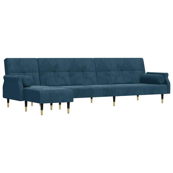 vidaXL L-formet sovesofa 271x140x70 cm velour bl&aring;
