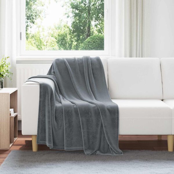 vidaXL Kastet&aelig;pper 6 pcs M&oslash;rkegr&aring; 130 x 150 cm Fleece