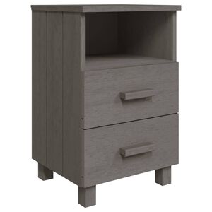 vidaXL sengeskab HAMAR 40x35x62 cm massivt fyrretr&aelig; lysegr&aring;