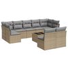 vidaXL sofas&aelig;t til haven 10 dele med hynder polyrattan beige