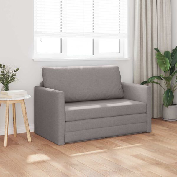 vidaXL Sovesofa 110cm Gr&aring;brun Stof