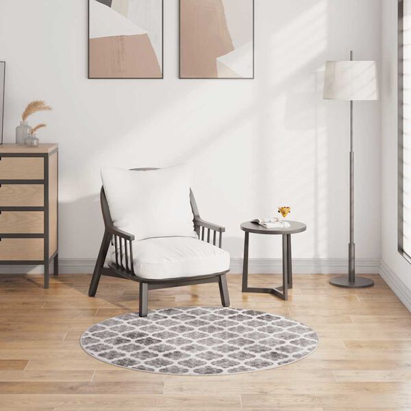 vidaXL gulvtæppe φ120 skridsikkert og vaskbart flerfarvet