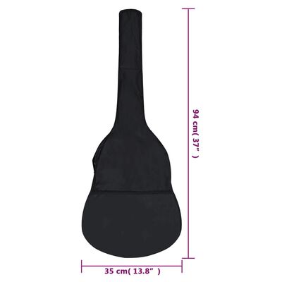 vidaXL guitartaske til 3/4 klassisk guitar 94x35 cm stof sort