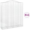 vidaXL buede gabionkurve 11 stk. 200x50x220/240 cm galvaniseret jern