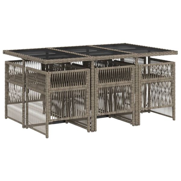 vidaXL spisebordss&aelig;t til haven 7 dele med hynder polyrattan gr&aring;