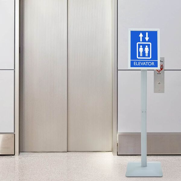 vidaXL Pedestal Plakatstand S&oslash;lv 32 x 27 x 119 cm PVC og st&oslash;bejern