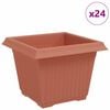 vidaXL Firkantet Blomsterkrukke 24 stk. Mursten R&oslash;d 23 x 23 x 17,5 cm