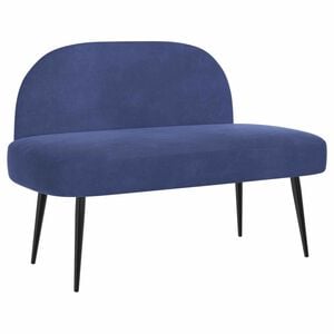 vidaXL Polstret b&aelig;nk med ryg Politi bl&aring; 110 x 60 x 76 cm Fl&oslash;jl