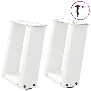 vidaXL sofabordsben U-formet 2 stk. hvid 30x(30-31) cm st&aring;l