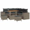 vidaXL Havesofa S&aelig;t med pude med opbevaring 8 pcs Gr&aring; polyrattan