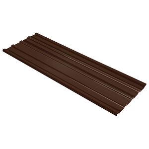 vidaXL Tagpanel 12 stk. Brun 129 x 45 cm Galvaniseret st&aring;l