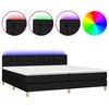 vidaXL kontinentalseng med LED-lys 200x200 cm stof sort