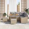 vidaXL Havesofa Sæt med pude 8 pcs Beige Poly rattan