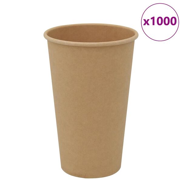 vidaXL kaffekopper af papir 1000 stk. 16oz 400ml brun