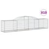 vidaXL buede gabionkurve 10 stk. 300x50x60/80 cm galvaniseret jern