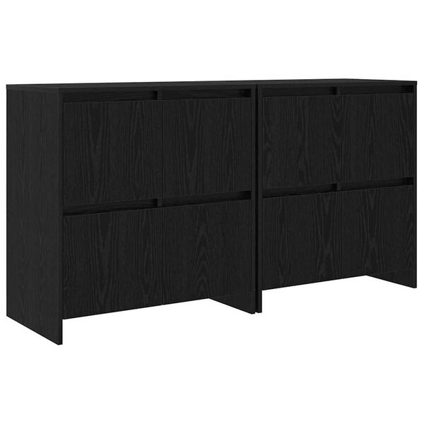 vidaXL Sideboards 2 pcs Sort eg 70 x 41 x 75 cm Konstrueret tr&aelig;