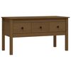 vidaXL sofabord 102x49x55 cm massivt fyrretr&aelig; gyldenbrun