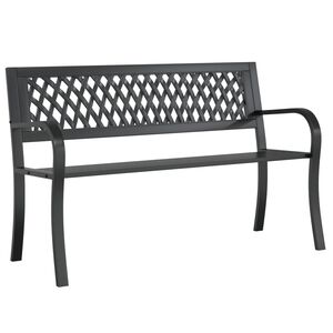 vidaXL haveb&aelig;nk 120 cm st&aring;l sort