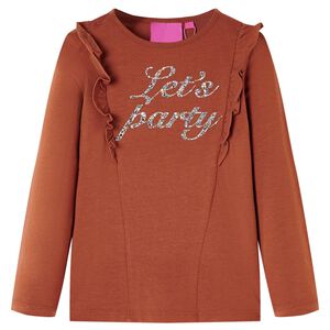 vidaXL Lang&aelig;rmet T-shirt til b&oslash;rn str. 104 lyslilla